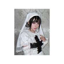 Chu 1rch Nun Wimples Hat Nun Veil Headband For Demonic Nun Costume - 白色2 - 查看 3