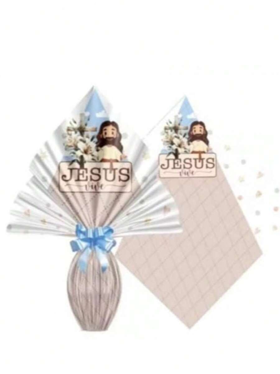 Saco para ovos de Páscoa com 25 unidades - Cristo - Visão 1