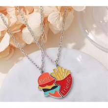 Collar De Corazon Dividido En 2 Collares Hamburguesa Y Papas Para Los Best Friends Mejores Amigos Por Siempre Fiestas Bodas Cumpleaños Navidad Dia De Reyes San Valentin - / - Ver 2
