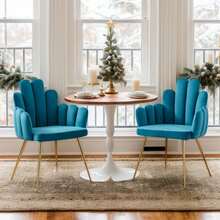 WAHSON OFFICE CHAIRS 2PCS Wahson Dining Chair, Velvet Dining Chair, Modern Living Room Chair With Armrest And Gold Leg, Kitchen Chair For Restaurant And Dining Room - Blue - View 9
