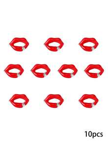 240个/盒美甲饰品,镂空蝴蝶结心形唇膏,镶钻金银美甲饰品,奢华Y2K金属美甲用品,情人节特惠,白色和红色水钻美甲宝石,适用于多功能DIY美甲配件。 - 彩色 - 查看 9