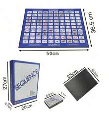 Un juego de mesa de secuencia, juego de cartas multijugador, juego de cartas, juego de mesa, juego de mesa, naipes, juego interactivo, juego multijugador, juego de equipo, juego de viaje, muy adecuado para reuniones familiares y de amigos, fiestas, campamentos, viajes y otras actividades multijugador. - Azul - Ver 4