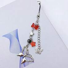 1-4PCS Cute Phone Charms Aesthetic Y2K Cell Phone Charms Strap Strawberry Butterfly Star PhoneCharm Y2K Accessories For Bag Keychain  Camera Pendants Decor - 4x蝴蝶心 - 查看 7