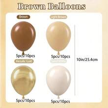 20/40 pièces Ensemble de ballons marron et or de 10 pouces, beige vintage, tons de peau et or métallique, convient pour la rentrée scolaire, anniversaire, mariage, décoration intérieure/extérieure, baby shower, décoration de ballons, fête de ballons, toile de fond photo, décoration nature morte au printemps et en automne - Multicolore - Voir 3