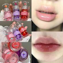 HERORANGE Set de 3 aceites labiales hidratantes con sabor a fruta, brillo labial, nutritivo, cuidado, reparador, hidratante, para labios suaves - Multicolor - Ver 8
