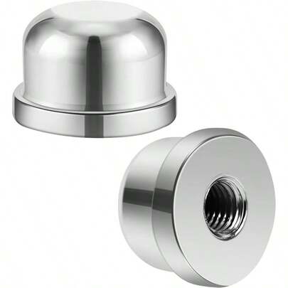 2Pcs Retro Lampshade Decorative Lampshade Nuts With Double Threaded Screws, Suitable 3/8 Inches And 1/4 - 27 Inches Silver