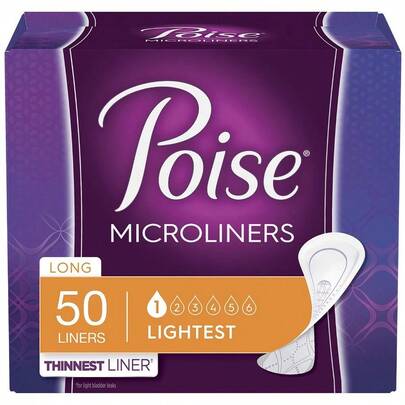 Daily Microliners, Incontinence Panty Liners, Lightest Absorbency, Long, 50 Count