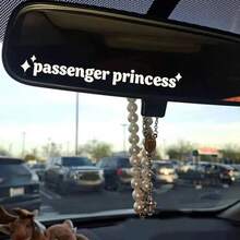 1 Set/2 Sets - 4pcs/Set "Passenger Princess" Funny Vinyl Car Stickers, Durable And Easy To Apply, Rearview Mirror Decals, Fashionable Car Accessories - Multicolor - View 4