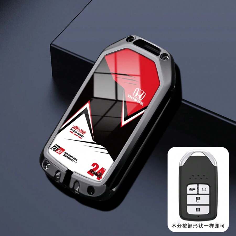 Alloy Racing Car Key Case For  Civic Accord CR-V Pilot Crv Year 2015 2016 2017 2018, Car Decoration Accessory. - D-gun 紅色 - 查看 1