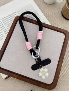 樱花吊坠手机腕带 - 可拆卸防丢腕带，适用于手机壳和钥匙扣