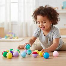 20pcs Kids Pom Pom Color Matching Toys, Improve Children's Color & Quantity Recognition, Eye-Hand Coordination, Fine Motor Skills, Sensory Early Education Learning Tools - Multicolor - View 8