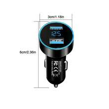 1 pieza Cargador de coche USB doble de ABS de carga rápida, puede cargar rápidamente dos dispositivos móviles simultáneamente, con pantalla LED de voltaje, tamaño compacto, no ocupa espacio en el interior del vehículo. Adecuado para vehículos de 12-24V. - A - Ver 6