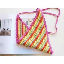 Crochet Bandana Head Kerchief Knitted Hair Scarf Boho Vintage Headbands Triangle Hair Tie Handmade Floral Hair Headwrap - 風格5 - 查看 5