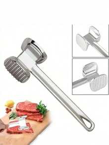 1pc Aluminum Alloy Meat Tenderizer, Steak Pounder, Home Use Large Meat Mallet, Beef Meat Hammer, Double-Sided Meat Pounder - Multicolor - View 4