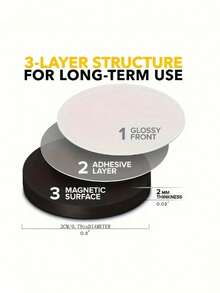 10/70pcs Convenient Self-Adhesive Round Rubber Magnetic Sheets, Suitable For Refrigerator Magnets, Office Blackboard/Whiteboard, Teaching Demonstrations And More Scenarios - Black - View 3