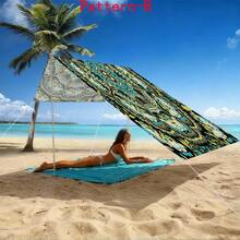 1pc 2D Digital Print Sun Shade Cloth, 5 Different Bohemian Pattern Styles, Features Include Printed Pattern, Windproof, Detachable, Lightweight, Semi-Shading, Dustproof, Durable