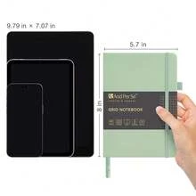 &And Per Se Graph Journal Notebook, 160 Pages, 5.7 X 8 Inches College Ruled Thick Paper Notebook Journals For Writing, Grid Hardcover Notebook(1 Pack, Light Green) - 160-grid160Grid - View 3