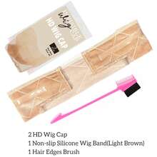 Băng đô cài tóc giả bằng nhung, băng đô silicon mềm mại, thiết kế ren hình chữ T, băng đô điều chỉnh được dành cho nữ. - Nhiều màu - Xem 6