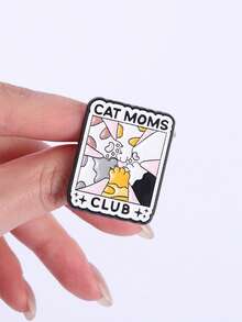 1枚爪印社区主题珐琅徽章，多猫爪印握手图案，象征社区纽带，猫妈妈俱乐部身份标识风格胸针，适用于服装、背包等，是猫主人和宠物文化爱好者的理想之选。 - 彩色 - 查看 6
