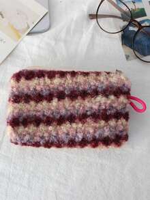 Plush Coin Purse Mini Lipstick Makeup Bag Portable Bluetooth Earphone Storage Pouch Card Holder Wallet - Multicolor - View 13