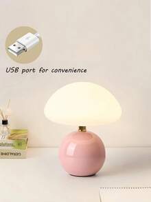 USB Pilz-förmige LED Schreibtischlampe, weiße minimalistische Stimmungsbeleuchtung geeignet für Schlafzimmer und Studentenwohnheim - Einheitsgröße - Übersicht 10