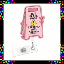 Glitter Acrylic Retractable Badge Reel - Nurse Doctor Student ID Clip - Hồng - Xem 1
