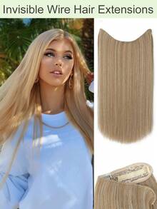 Tóc nối bằng dây thép trong suốt 22 inch, vòng cài tóc trong suốt, có thể điều chỉnh kích thước, kẹp an toàn có thể tháo rời, tóc nối thẳng trong suốt dành cho nữ. - Nhiều màu - Xem 18