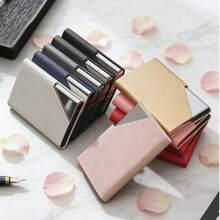 Creative & Fashionable Stainless Steel Business Card Holder With Flip Cover And Angled Design - Angled Business Card Holder - View 2