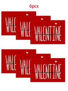 1件/4件/6件/60件装 涤纶情人节爱心精灵餐垫，防污，适用于家居、餐厅、餐桌装饰、乔迁、生日礼物 - 彩色 - 查看 27