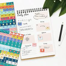 240张/2张计划贴纸，迷你方形图标，计划贴纸，忙碌妈妈系列，适用于日历和计划本，旅行、天气、假期、生日、阅读、休息、厨房、小贴士、日常清洁、运动、预算、医生预约和其他日常提醒，生活笔记，提醒贴纸，每日计划贴纸 - 彩色 - 查看 7