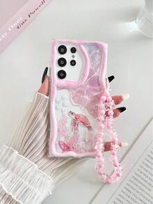 奶油色波浪边亮粉色海龟彩绘防摔手机壳，附赠串珠手链配件，兼容 17 Pro/17 Air/17/17 Pro Max/16/11/16 Pro/16 Plus/16 Pro Max，兼容Galaxy S25/S25 Plus/S25 Ultra/A16/A36/A26/A56/A50/A12/A32/A52/11/12 Pro/12/12 X/13 Pro/14 Pro/15 Pro，兼容Redmi 10/9/Note9/12c/Note11 Pro/Note8 Pro，国际版，非国内版 - 彩色 - 查看 4