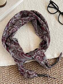 1pc Women's Leopard Print Long Scarf. Paisley Pattern Necktie Suitable For Matching Bags, Shirts, Ribbons, Headbands, Belts, Daily Wear, Parties, Galas, Street Photography, Fashionable And Elegant Women's Decorative Rectangular Scarf, Necklace, Ribbon Hair Accessory, Floral Pattern - Multicolor - View 14