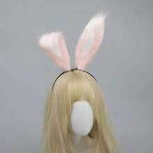 Cute Rabbit Ears Headband Long Furry Dog Ears Animal Cosplay Headband (Pink) - rosa - Ver 3