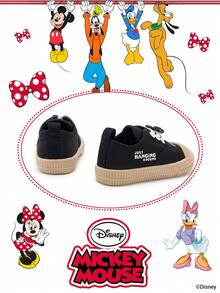 Disney 1 Pair Official Collaboration  Children's Sports Shoes, Suitable For Daily, Holiday, Sports And Outdoor Activities. Comfortable, Fit Foot Shape, Non-Slip, Breathable. (Boys' Sports Shoes, Boys' Sneakers, Children's Sports Shoes, Girls' Sports Shoes, Girls' Sneakers) - Black - View 3