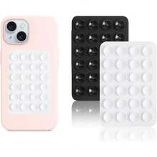 2PCS Silicon Suction Phone Case Mount, Hands-Free Fidget Toy Mirror Shower Phone Holder, Videos And Selfies (White, Light Pink) Compatible With IPhone, Android Phone, Gift For Birthday, Family, Friends Gifts Birthday Bathroom Phone Stand Phone Accessories Sticky Stand - Multicolor - View 16