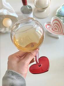 1个创意高端心形高脚杯，奢华玻璃器皿，独特的情人节礼物，心形底部饮料杯 - 彩色 - 查看 7