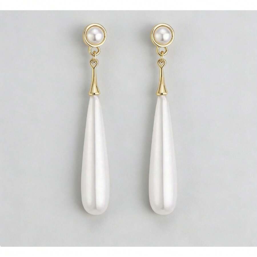 Elevate Your Everyday Style Grids And Special Occasion Looks With These Stunning Pearl Drop Earrings.Using Selected Natural White Pearls, There's A Chance To Buy One Get Two Free Or Buy One Get Three Free - 白色 - 查看 1