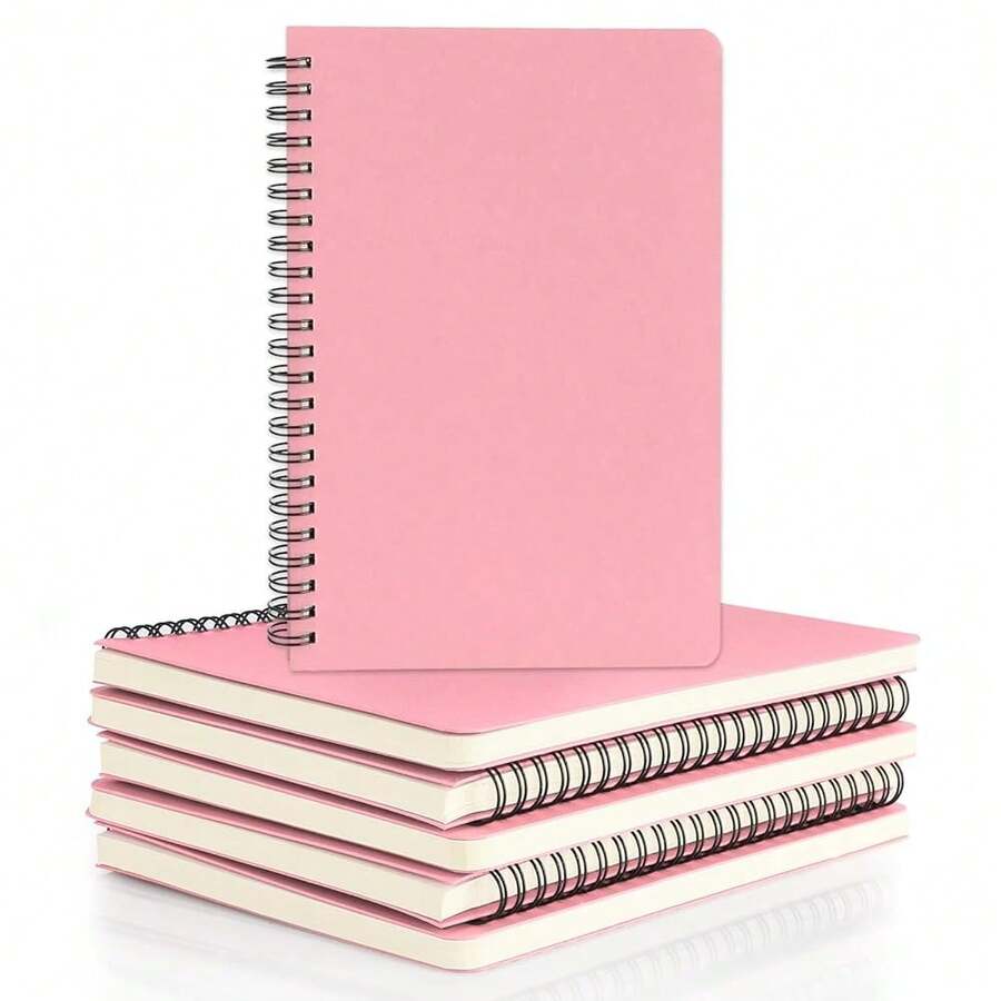 EUSOAR Graph Paper Spiral Notebook, A5 3Pack 5.5\X8.3\ 120 Pages Hardcover Paper Notebook Journals, Wirebound Journal Sketch Notebook For Math And Science Students Engineering Artist Drawing - Pink - View 1