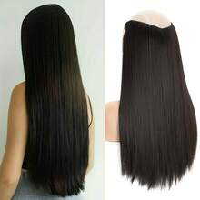 24 Inch/40 Inch Women'S Straight Clip-In Hair Extensions Bundles, 5 Clip Shaped Design, All-In-One Hair-Volume Synthetic Wig, Easy To Use, Suitable For All Hair Types, Natural Results - Black - View 1