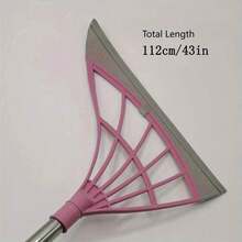 1pc Magic Broom Longer Version 112cm/43inch Rubber Strip Broom Broom Silicone Sweep Cleaning Floor Wiper Silicone Broom Domestic Toilet Lazy Broom ,A Broom Beloved By Young People, Middle-Aged Women, And The Elderly - 深灰色 - 查看 3