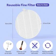 Foreverlily 2Pcs Nail Dust Collector Filters For L102 Nail Dust Cleaner With Powerful Suction Extractor Fan - 白色 - 查看 2