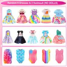 Miunana - 12 piezas de ropa de muñeca de 5.3 pulgadas para niña incluye 2 pares de zapatos variedad de estilos y colores juego imaginativo e inteligencia emocional - 223290444 - Ver 3