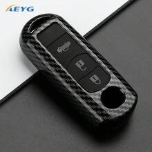 适用于马自达2、3、6、Atenza、Axela、Demio、CX-5、CX-3、CX-7、CX-9（2015-2019款）的碳纤维纹理ABS汽车钥匙壳保护套及配件 - 馬自達A款 - 查看 7