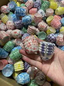 100个/200个/300个/500个/600个/1000个装迷你纸杯蛋糕衬垫,0.98英寸迷你烘焙杯,展开尺寸6厘米,非常适合派对和日常使用,厨房必备工具,派对烘焙必需品 - 彩色 - 查看 9