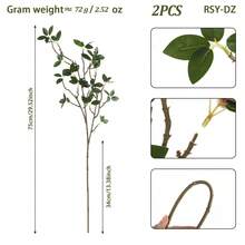 2Pcs/4Pcs Artificial Minimalist Green Leaf Stem (29.52inch) - Bendable Branch Design For Daily Home Decoration - Multicolor - View 14