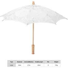 Paraguas de Encaje Vintage, Sombrilla de Encaje Vintage, Parasol Sombrillas de Encaje Elegantes, Paraguas de Fotografía de Novia de Boda Bordado de Madera Vintage [Blanco],38956790 - A - Ver 2
