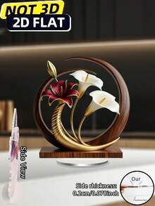 1 pieza Decoración de escritorio de acrílico 2D con diseño curvo y floral elegante, ideal como regalo del Día de San Valentín, decoración de fiestas, para el hogar y escritorio de oficina, decoración de sillas de cafetería y bar, de uso múltiple - Vistoso - Ver 8