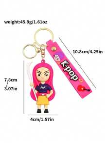 1pc New K-POP Girl Group Witch Keychain Pendant, Cartoon Anime High-Quality Bag Accessory, Holiday Gift