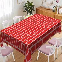 1pc Masonry Wall Background Stone Wall Scene Setting Tablecloth, Brick Panel Wallpaper Curtain Door Removable Brick 2D Flat Tablecloth, Photo Prop, Suitable For Four-Season Party Events, Polyester Material - Multicolor - View 4