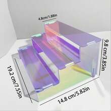 三层黑色亚克力展示架 - 外观坚固耐用，轻巧便携，桌面收纳架，节省空间的化妆品收纳架 - 手办、玩具展示架 - 彩色 - 查看 9